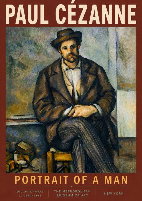 Paul Cézanne Portrait of a Man III No6 - Plakát