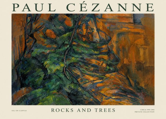 Paul Cézanne Rocks and Trees IV No1 - Plakát