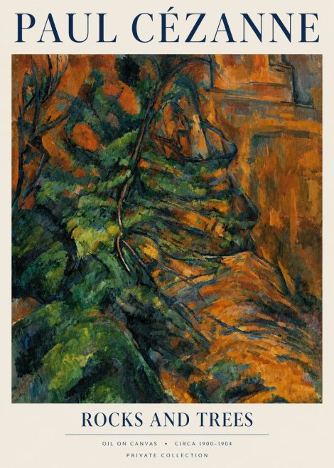 Paul Cézanne Rocks and Trees IV No3 - Plakát