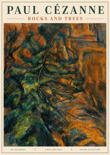 Paul Cézanne Rocks and Trees IV No4 - Plakát