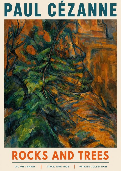 Paul Cézanne Rocks and Trees IV No5 - Plakát